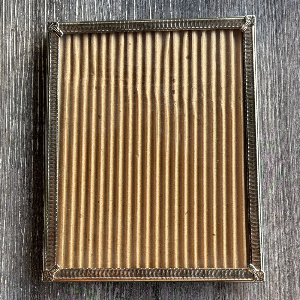 Vintage gold brass MCM picture frame embossed